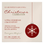 Fiesta de Navidad roja moderna de la chuchería el  invitaciones