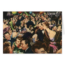 Fiesta de Noche Vieja del vintage Tarjetón