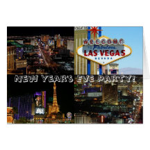 ¡Fiesta de Noche Vieja! Tarjeta de Las Vegas