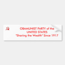 FIESTA DE OBAMUNIST ETIQUETA DE PARACHOQUE