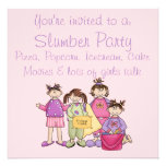 Fiesta de pijamas de la noche del chica comunicados personalizados