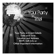 Fiesta de plata de la bola de discoteca de la chis comunicados personalizados