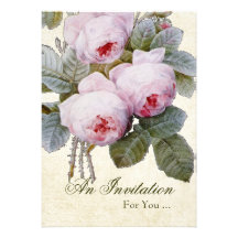 Fiesta de retiro color de rosa inglés invitacion personalizada
