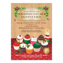 Fiesta del intercambio de la magdalena del navidad invitación
