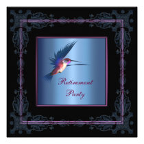Fiesta del retiro de la mujer púrpura del colibrí invitaciones