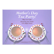 Fiesta del té del día de madres invitación personalizada
