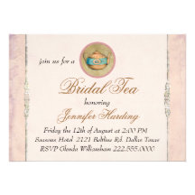 Fiesta del té nupcial lamentable del vintage invitación personalizada