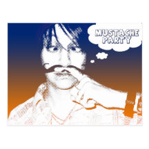 fiesta del tema del bigote: staches cómicos postales