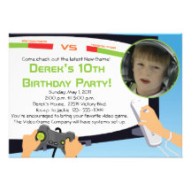 Fiesta del videojuego - invitaciones personalizada