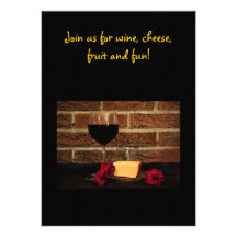 Fiesta del vino y del queso invitacion personalizada