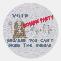 FIESTA DEL ZOMBI DEL VOTO PEGATINA