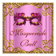 Fiesta elegante de la mascarada del rosa y del oro anuncio