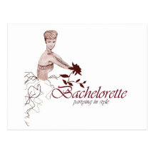 Fiesta elegante del bachelorette tarjeta postal