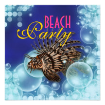 Fiesta elegante del tema de la playa invitaciones personalizada