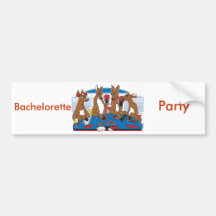 Fiesta Las Vegas de Bachelorette del jugador de pó Pegatina De Parachoque