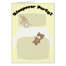 ¡Fiesta lindo del Sleepover de los peluches! Tarjeta