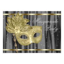 Fiesta negro de la mascarada del oro comunicado personal  