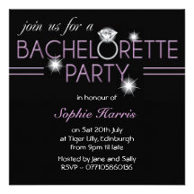 Fiesta púrpura de Bachelorette del anillo de Bling Anuncios