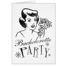 Fiesta retro de Bachelorette Tarjetas