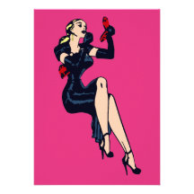 Fiesta retro rubio de Bachelorette del chica del e Anuncio Personalizado