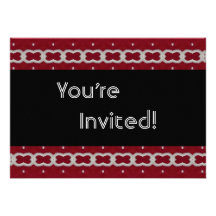 Fiesta rojo y negro lindo de Bachelorette Invitaciones Personales