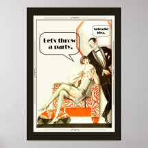 Fiesta simplemente fabuloso del art déco de los añ posters