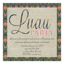 Fiesta tropical hawaiano elegante de Luau Anuncio