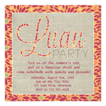 Fiesta tropical hawaiano elegante de Luau Comunicado Personalizado
