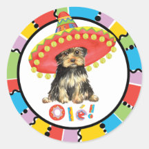 Fiesta Yorkie Pegatinas Redondas