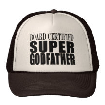 Fiestas del bautismo: Padrino estupendo certificad Gorros Bordados
