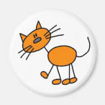 Figura anaranjada imán del palillo del gato