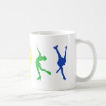 figura arco iris de los patinadores taza