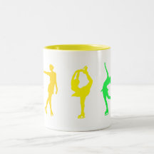 Figura arco iris del pastel de los patinadores tazas de café