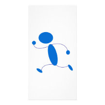 Figura azul funcionamiento del palillo tarjeta fotográfica personalizada