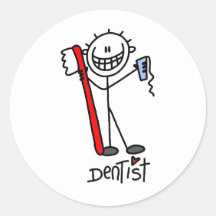 Figura básica dentista del palillo pegatinas redondas