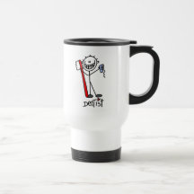 Figura básica dentista del palillo taza de café