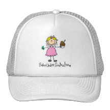 Figura bebé del palillo bajo construcción gorro