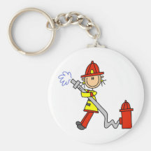 Figura bombero del palillo con la manguera llavero personalizado