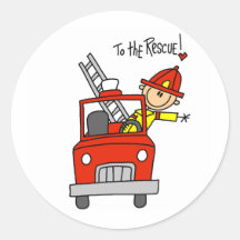 Figura bombero del palillo con los pegatinas del c