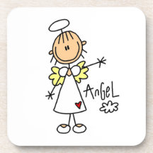 Figura camisetas y regalos del palillo del ángel posavaso