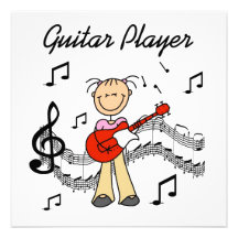 Figura camisetas y regalos del palillo del guitarr invitacion personalizada