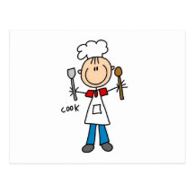 Figura cocinero del palillo tarjeta postal