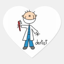 Figura del palillo del dentista pegatina de corazon personalizadas