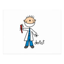 Figura del palillo del dentista tarjeta postal