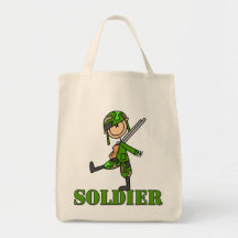 Figura del palillo del soldado bolsas de mano