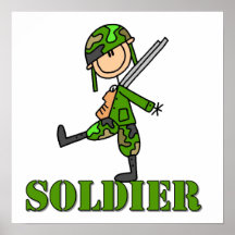 Figura del palillo del soldado impresiones