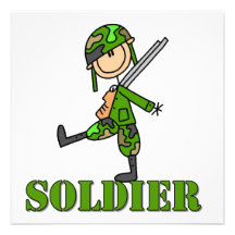 Figura del palillo del soldado invitacion personalizada