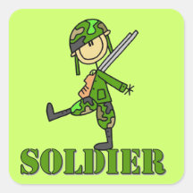 Figura del palillo del soldado pegatina