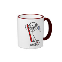 Figura dentista del palillo taza de café