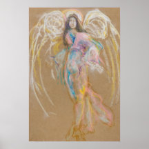 Figura derecha bella arte del extracto del ángel impresiones